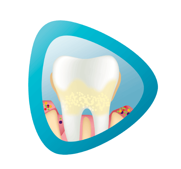 Ikona zęba na niebieskim tle