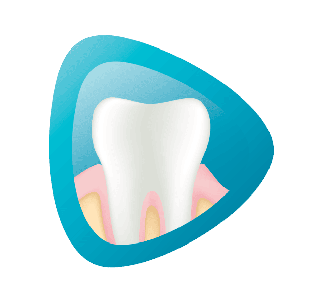 Ikona zęba na niebieskim tle