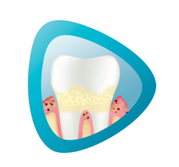 Ikona zęba na niebieskim tle